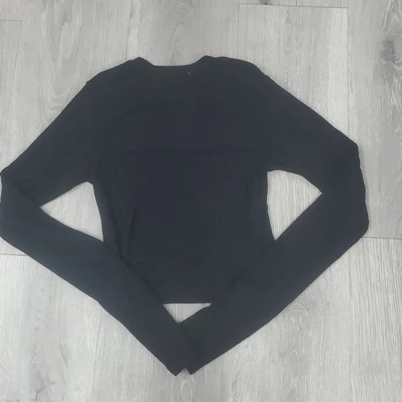 Joah Brown Classic Crewneck Long Sleeve Crop Top Xs/s Genty Used - Picture 8 of 8